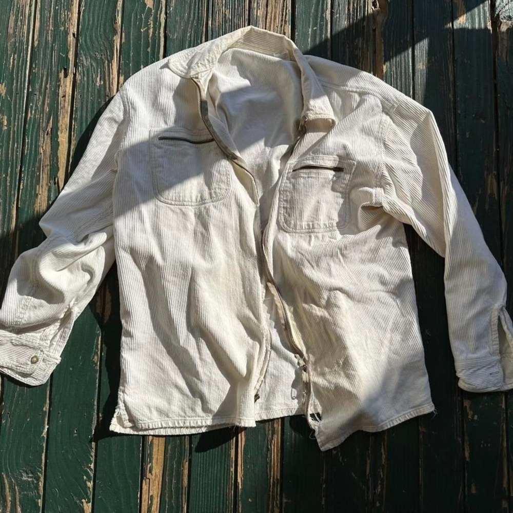 old navy corduroy white jacket mens large